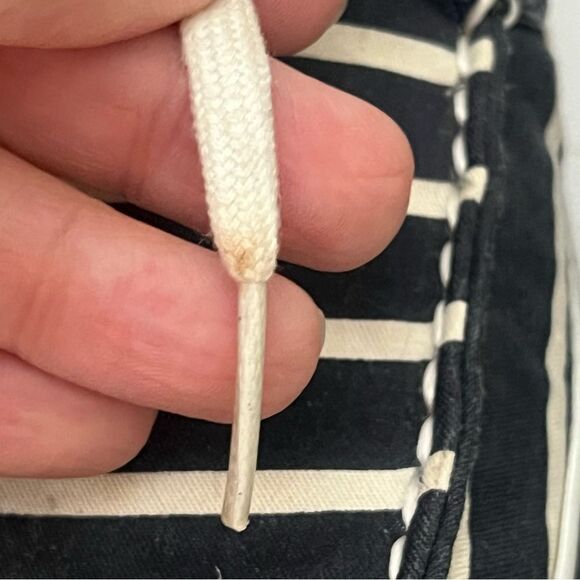 Sperry Top Sider Canvas Boat Shoes Women Sz 9 Navy White Striped Preppy Nautical - Picture 13 of 15